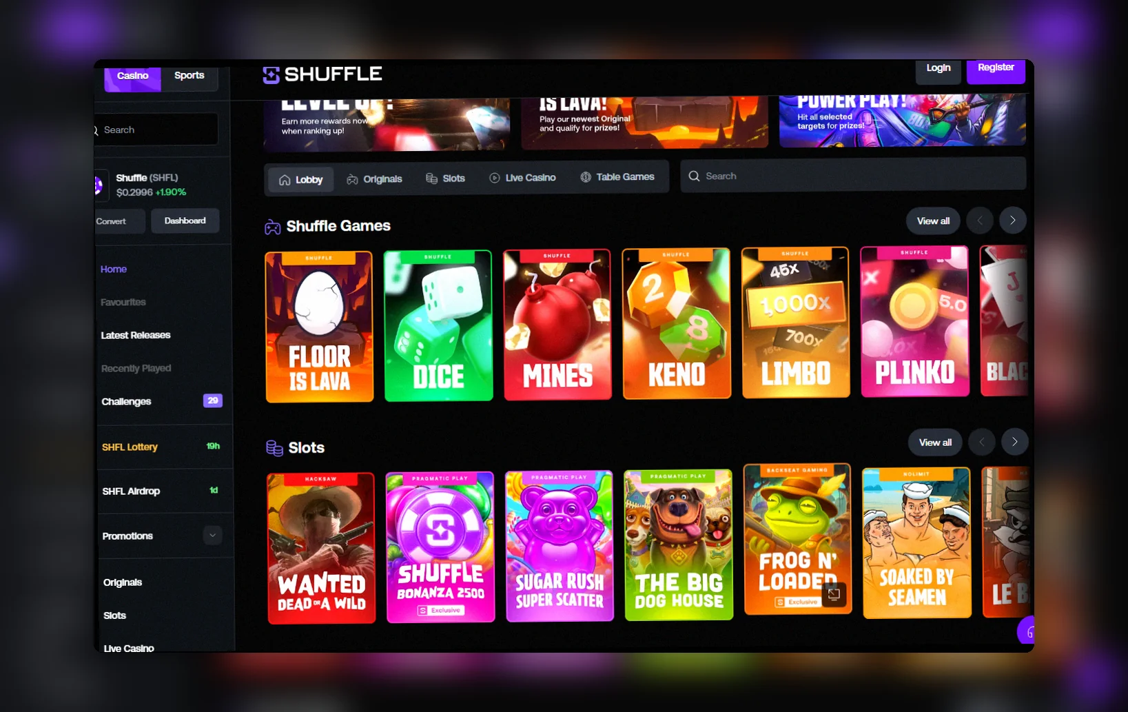 Shuffle Casino lobby France